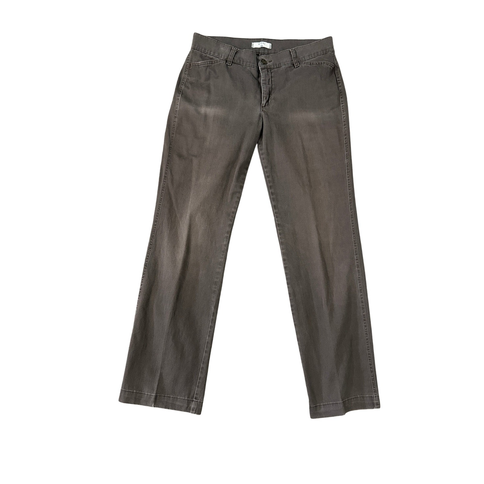 Riders By Lee Womens Brown Faded Straight Leg Twill Pants Size 12l 32x31